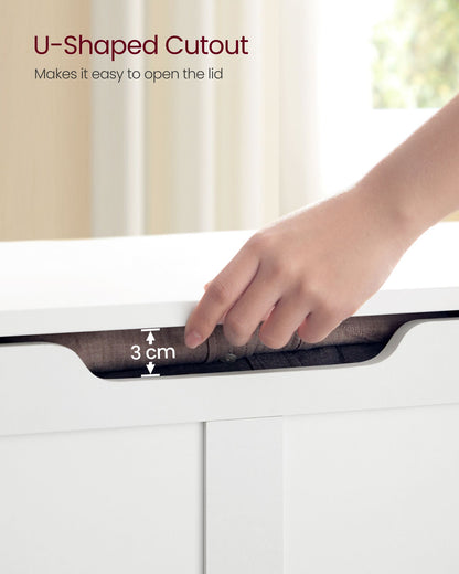 Storage Bench Matte White 40 x 80 x 46 cm - image 33