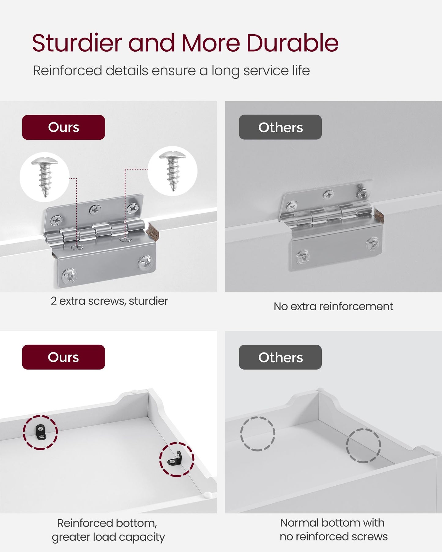 Storage Bench Matte White 40 x 80 x 46 cm - image 34