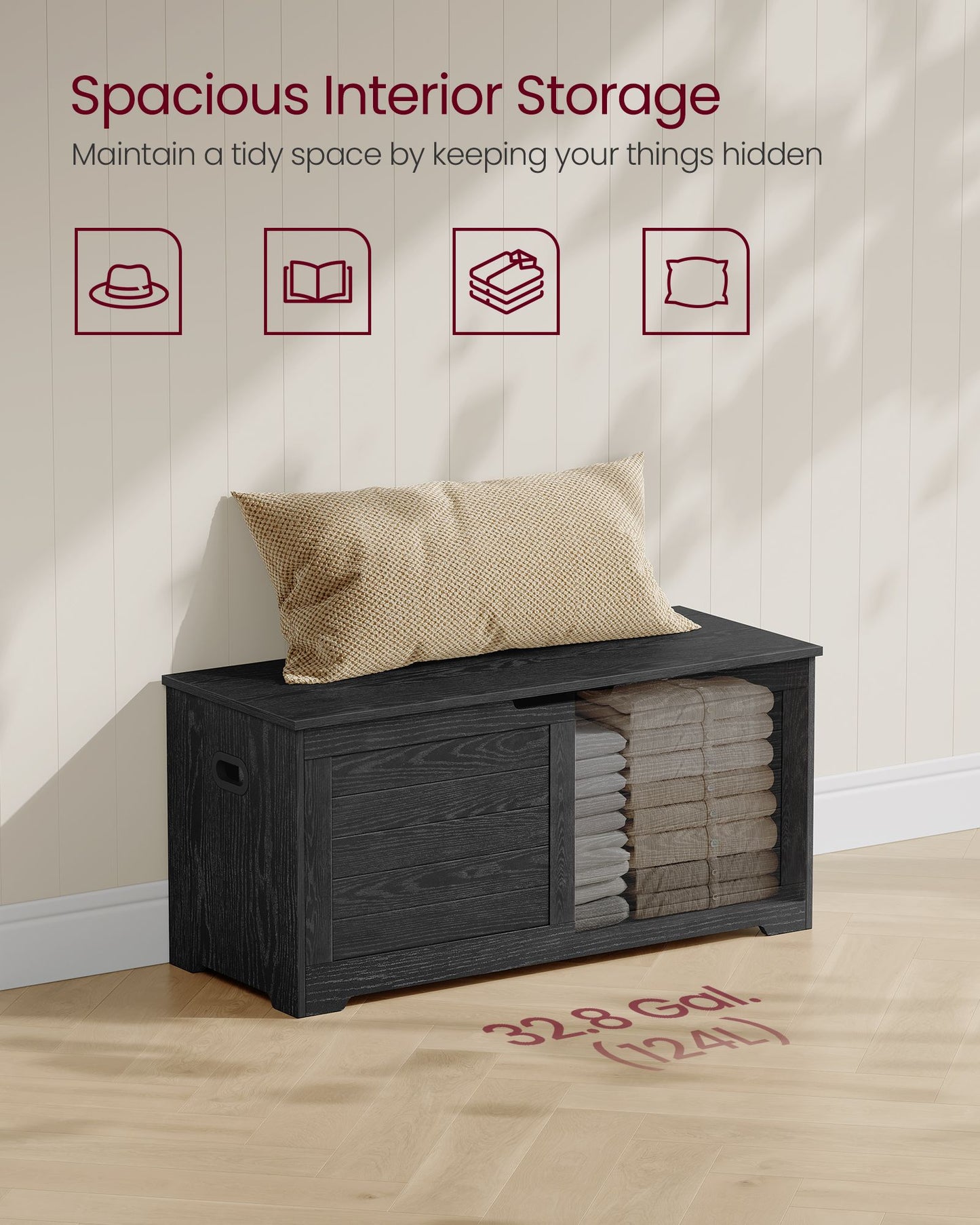 Storage Chest with 2 Safety Hinges