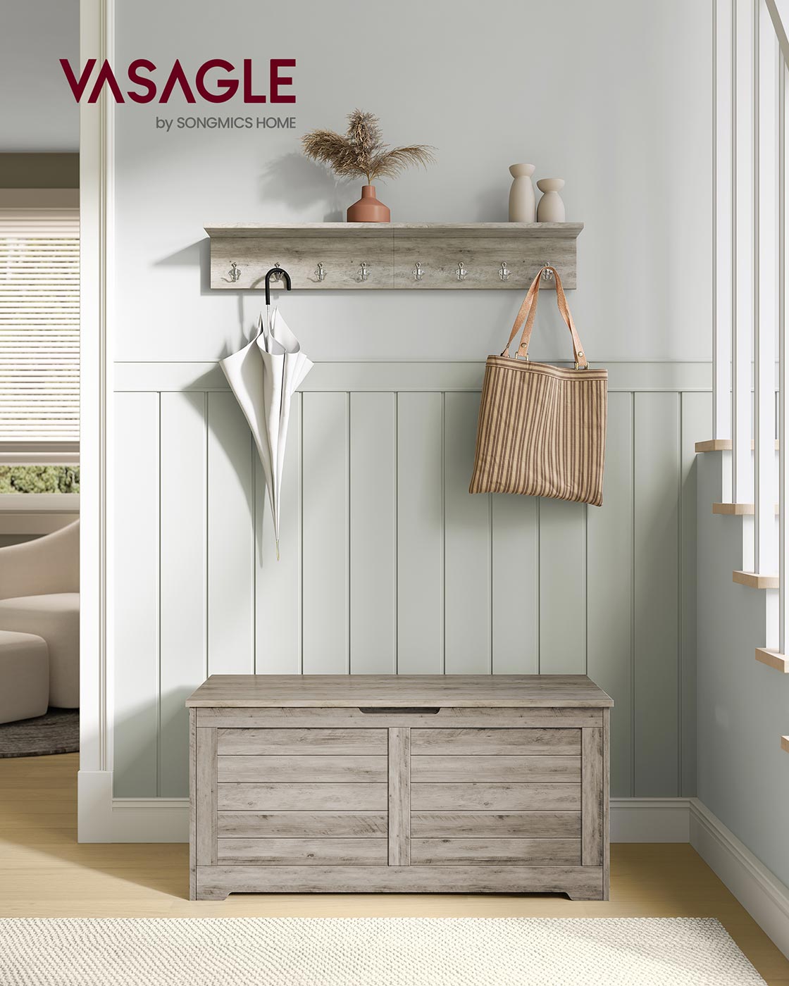 Storage Chest with 2 Safety Hinges
