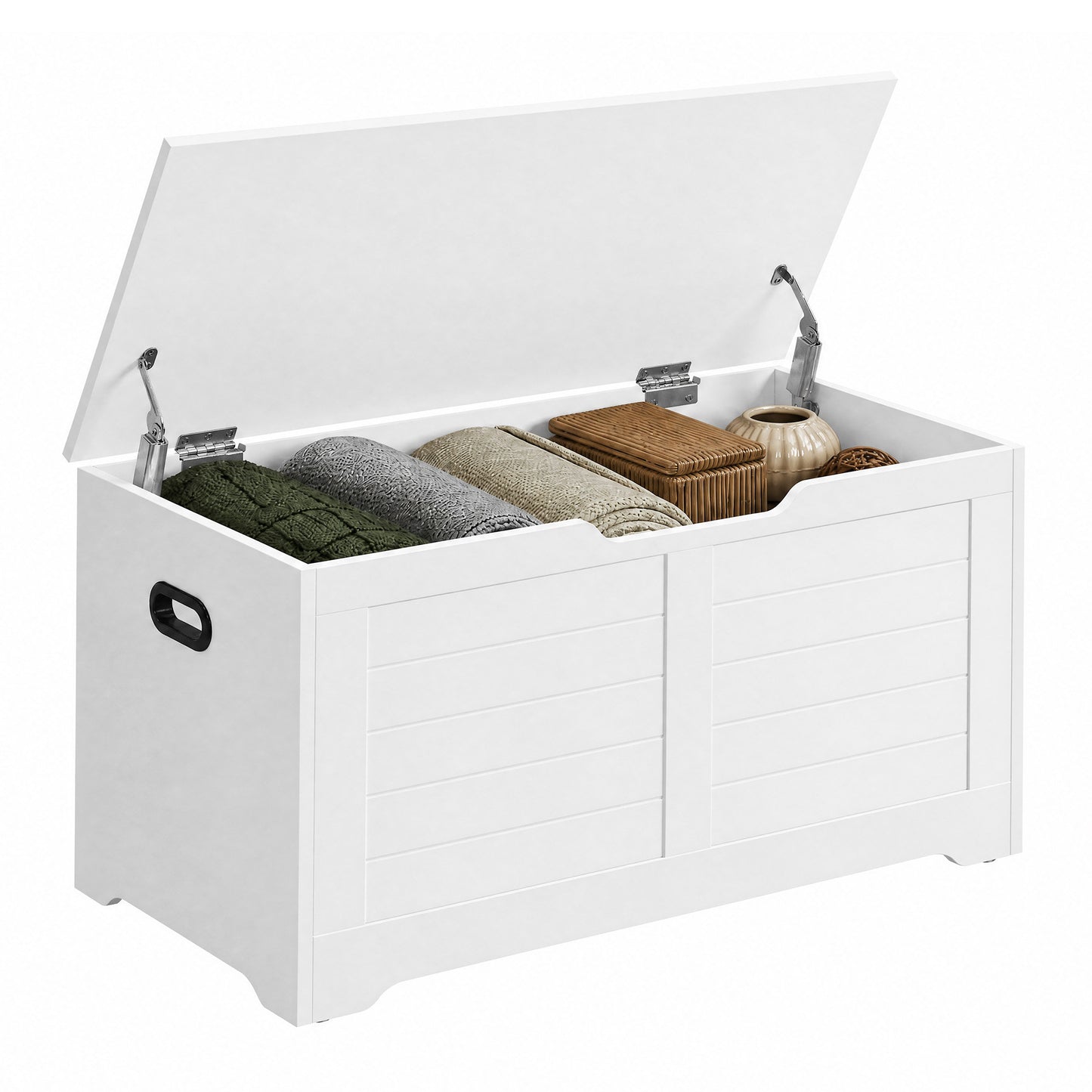 Blanket Storage Box, Shoe Bench with Storage, for Bedroom, Hallway, Living Room, White - image 3