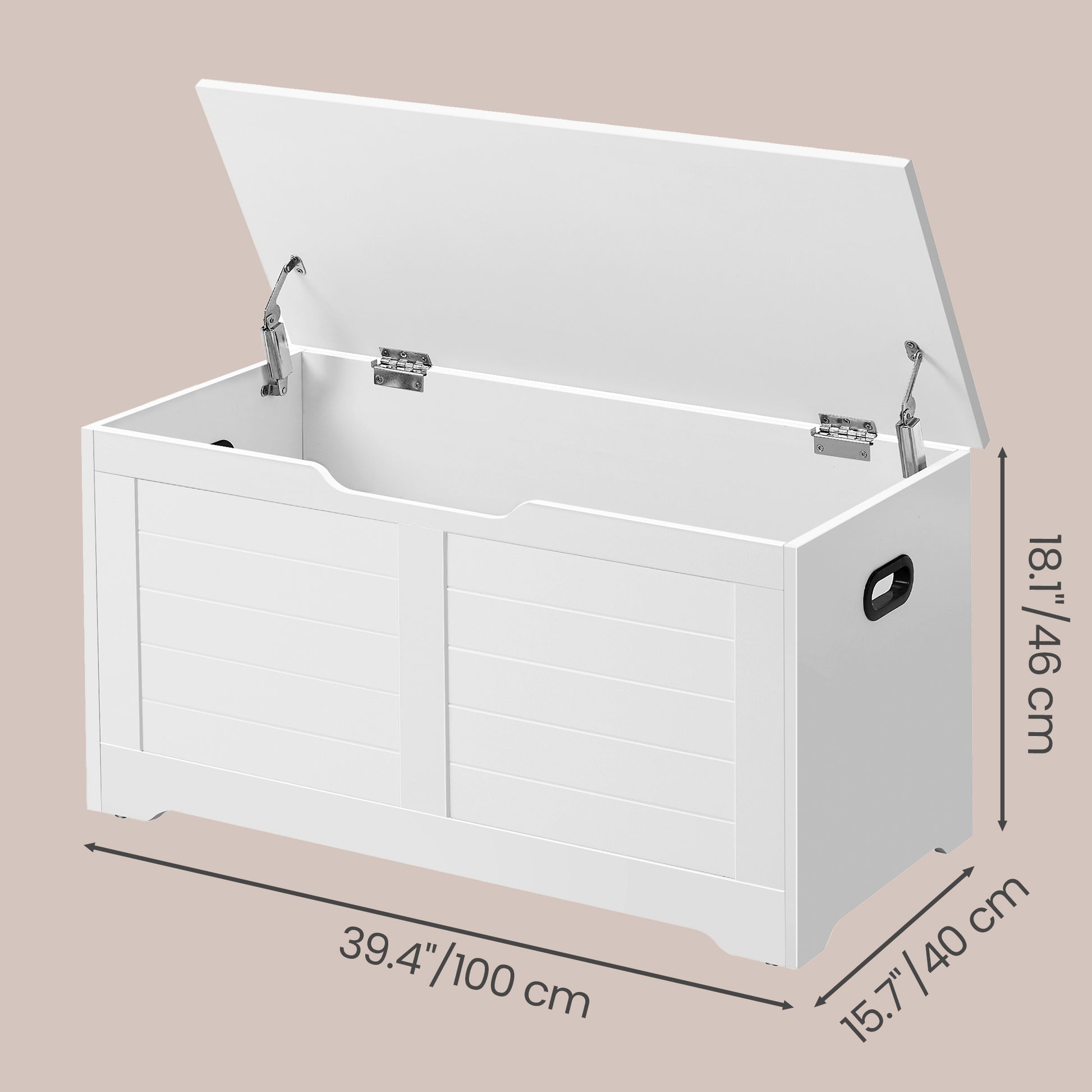 Blanket Storage Box, Shoe Bench with Storage, for Bedroom, Hallway, Living Room, White - image 4