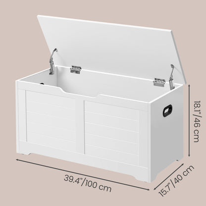 Blanket Storage Box, Shoe Bench with Storage, for Bedroom, Hallway, Living Room, White - image 4