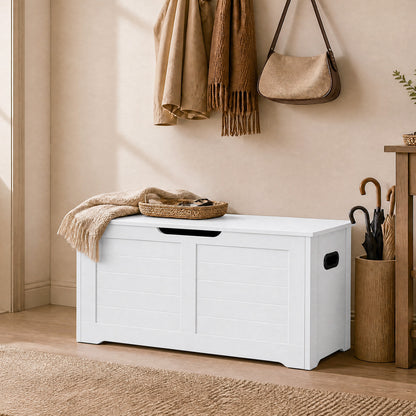Blanket Storage Box, Shoe Bench with Storage, for Bedroom, Hallway, Living Room, White - image 7