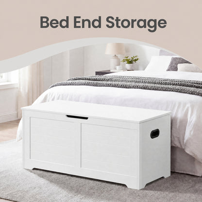 Blanket Storage Box, Shoe Bench with Storage, for Bedroom, Hallway, Living Room, White - image 10