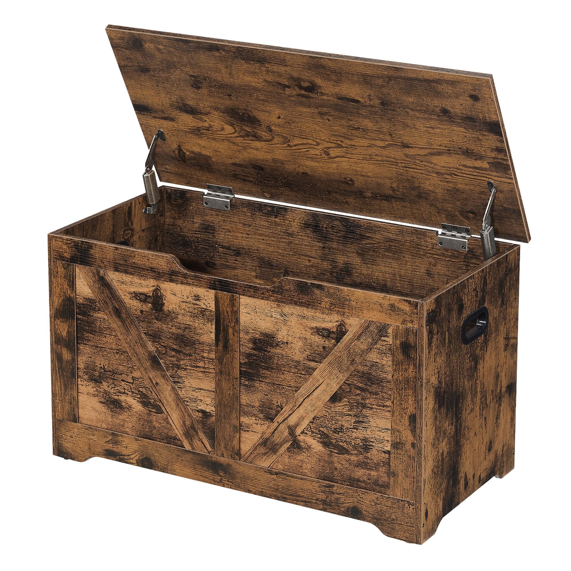 Farmhouse Blanket Storage Box, Shoe Bench with Storage, for Bedroom, Hallway, Living Room, Brown - image 10