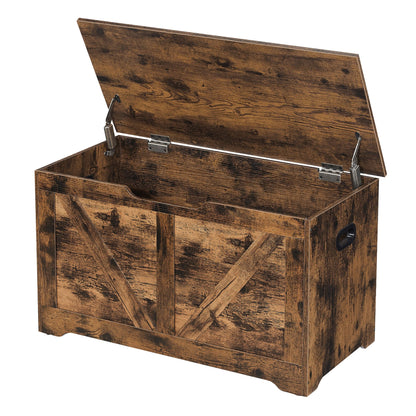 Farmhouse Blanket Storage Box, Shoe Bench with Storage, for Bedroom, Hallway, Living Room, Brown - image 10