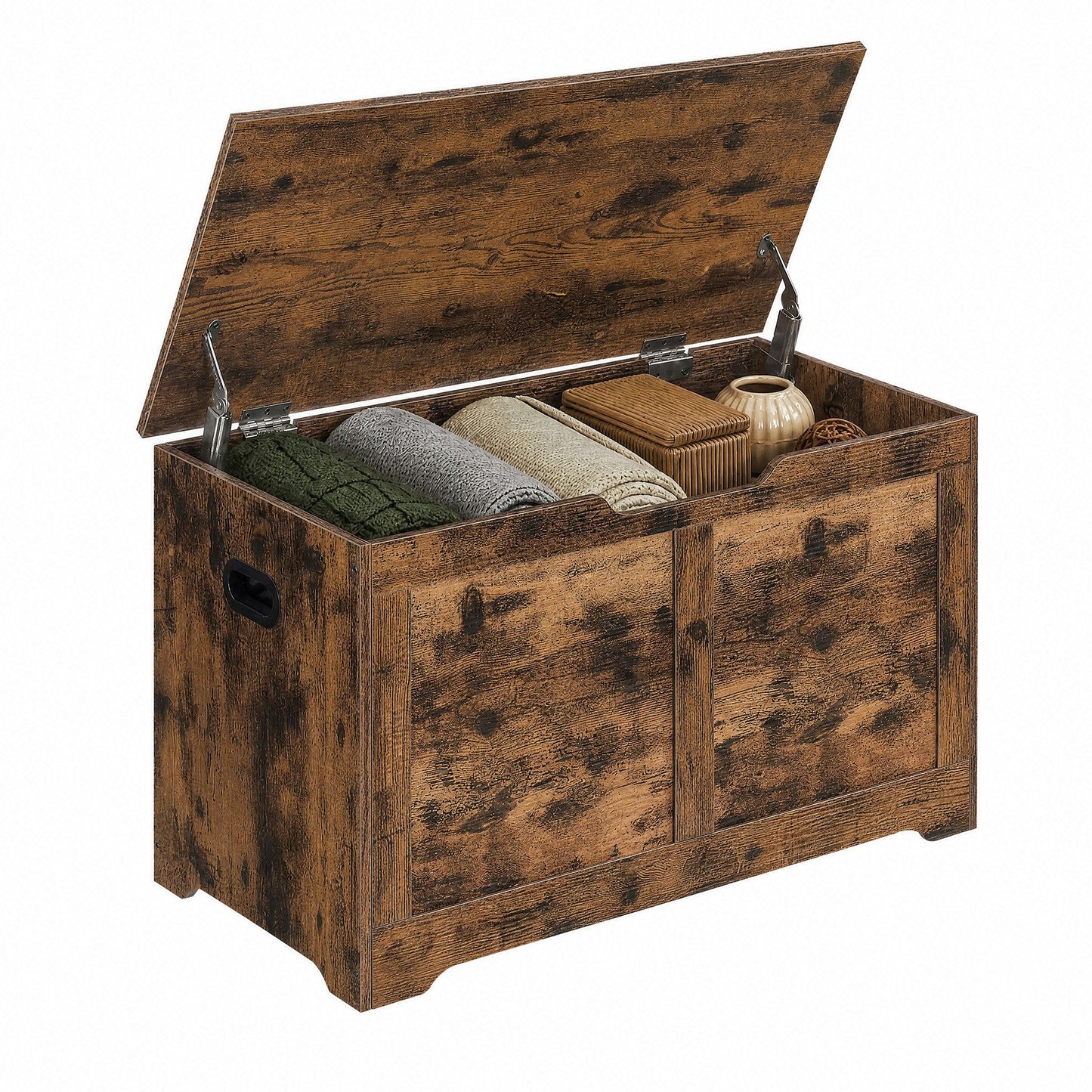 Farmhouse Blanket Storage Box, Shoe Bench with Storage, for Bedroom, Hallway, Living Room, Brown - image 11