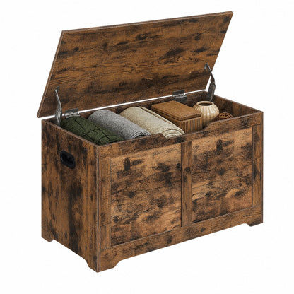 Farmhouse Blanket Storage Box, Shoe Bench with Storage, for Bedroom, Hallway, Living Room, Brown - image 11