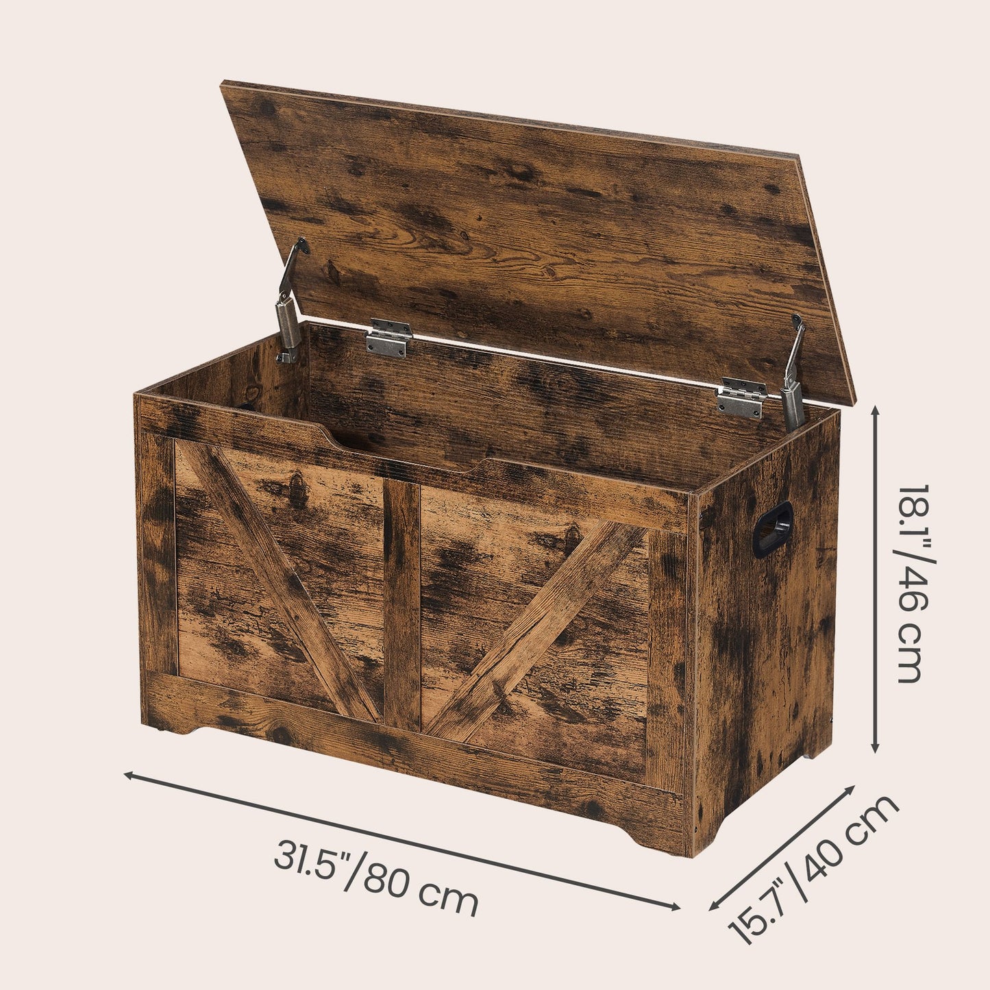 Farmhouse Blanket Storage Box, Shoe Bench with Storage, for Bedroom, Hallway, Living Room, Brown - image 12