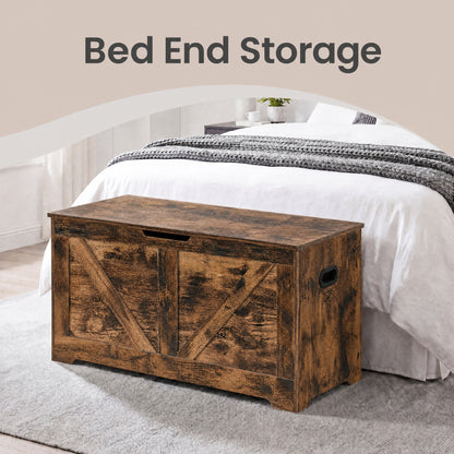 Farmhouse Blanket Storage Box, Shoe Bench with Storage, for Bedroom, Hallway, Living Room, Brown - image 17