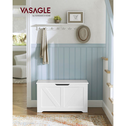 Storage Bench Matte White 40 x 80 x 46 cm - image 3