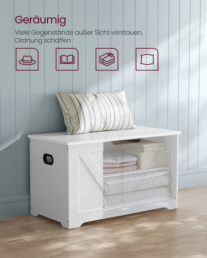 Storage Bench Matte White 40 x 80 x 46 cm