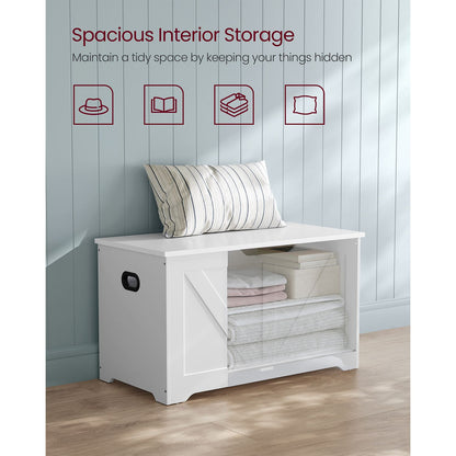 Storage Bench Matte White 40 x 80 x 46 cm - image 5