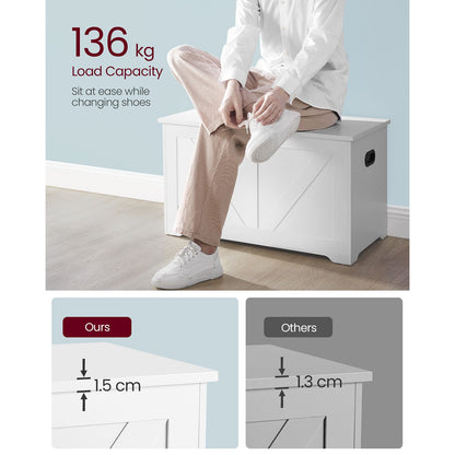 Storage Bench Matte White 40 x 80 x 46 cm - image 7