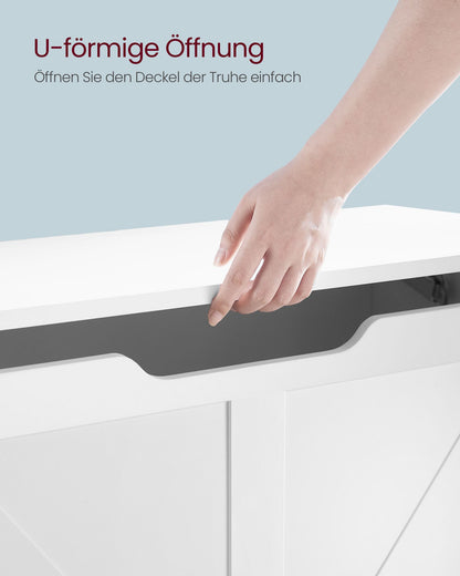 Storage Bench Matte White 40 x 80 x 46 cm