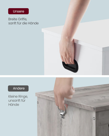 Storage Bench Matte White 40 x 80 x 46 cm