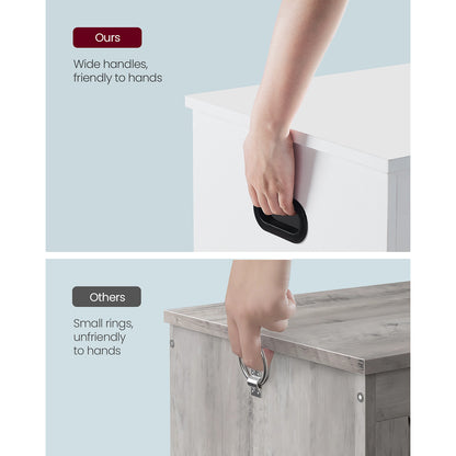 Storage Bench Matte White 40 x 80 x 46 cm - image 10