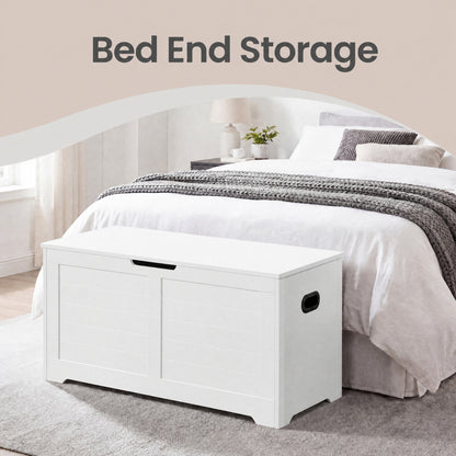 Blanket Storage Box, Shoe Bench with Storage, for Bedroom, Hallway, Living Room, White - image 18