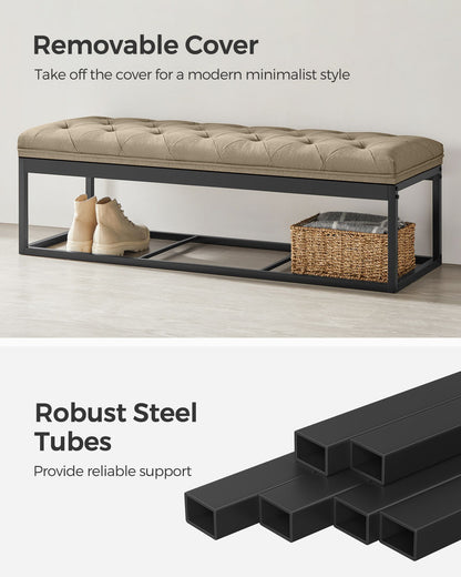 Storage Ottoman Bench with Legs, Load up to 660 lb - HWLEXTRA 