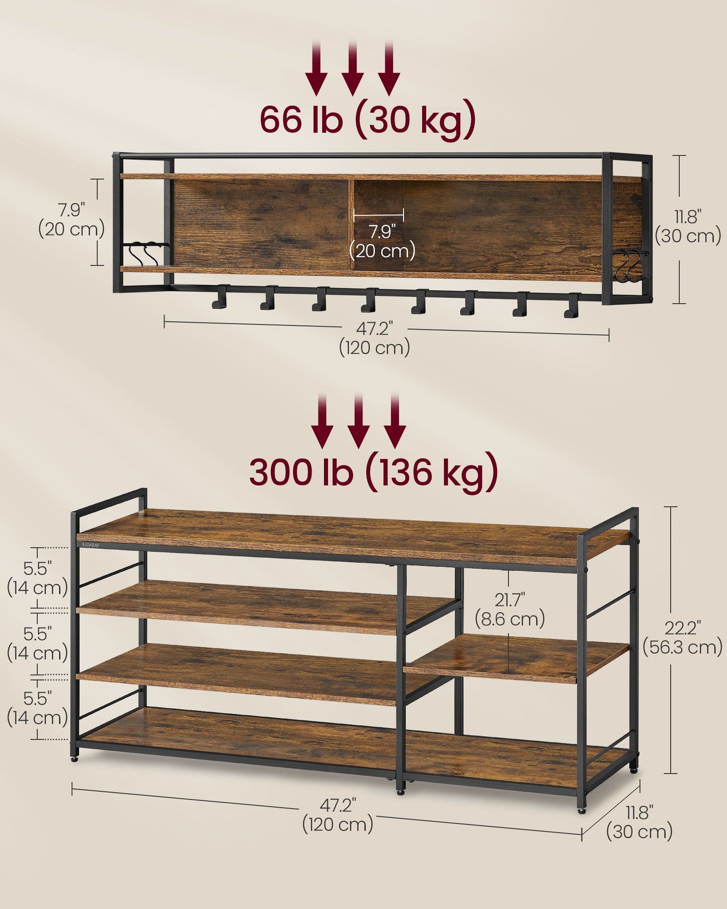 Hall Tree with Shoe Bench, Coat Rack Shoe Bench Set, Entryway Furniture
