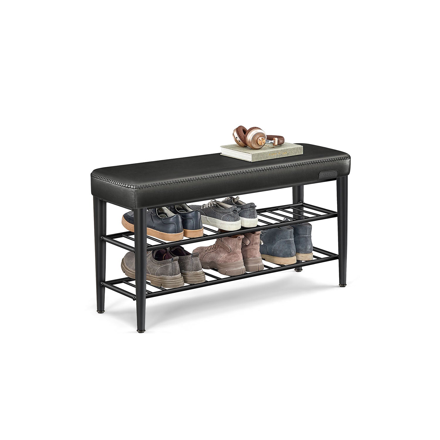 EKHO Collection - Shoe Bench with Metal Shelves