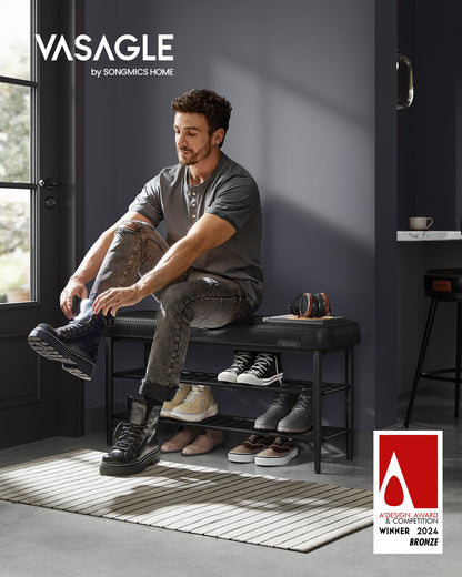 EKHO Collection - Shoe Bench with Metal Shelves - HWLEXTRA 