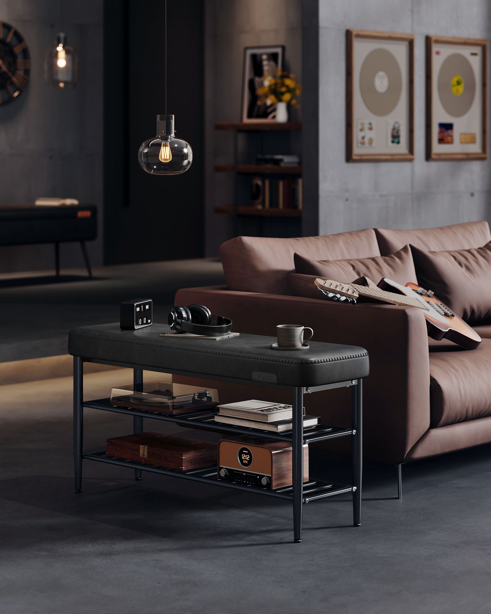 EKHO Collection - Shoe Bench with Metal Shelves - HWLEXTRA 