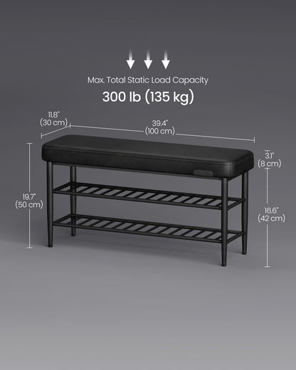 EKHO Collection - Shoe Bench with Metal Shelves - HWLEXTRA 