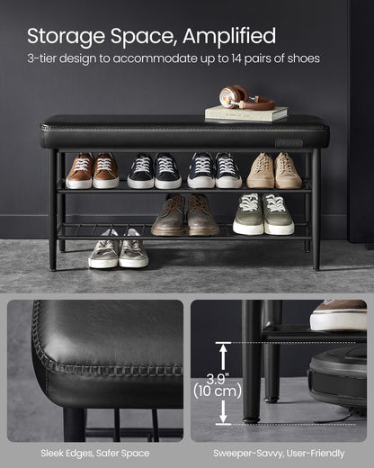 EKHO Collection - Shoe Bench with Metal Shelves - HWLEXTRA 