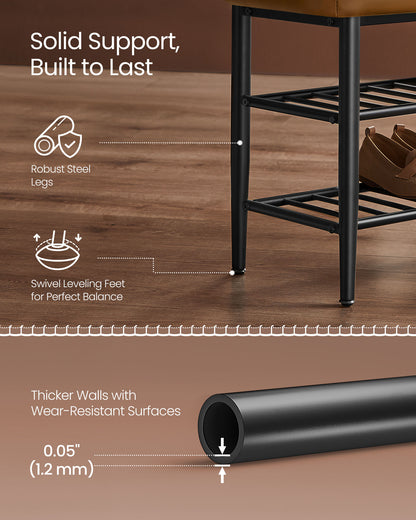 EKHO Collection - Shoe Bench with Metal Shelves - HWLEXTRA 