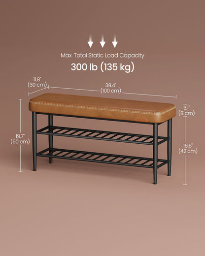 EKHO Collection - Shoe Bench with Metal Shelves - HWLEXTRA 