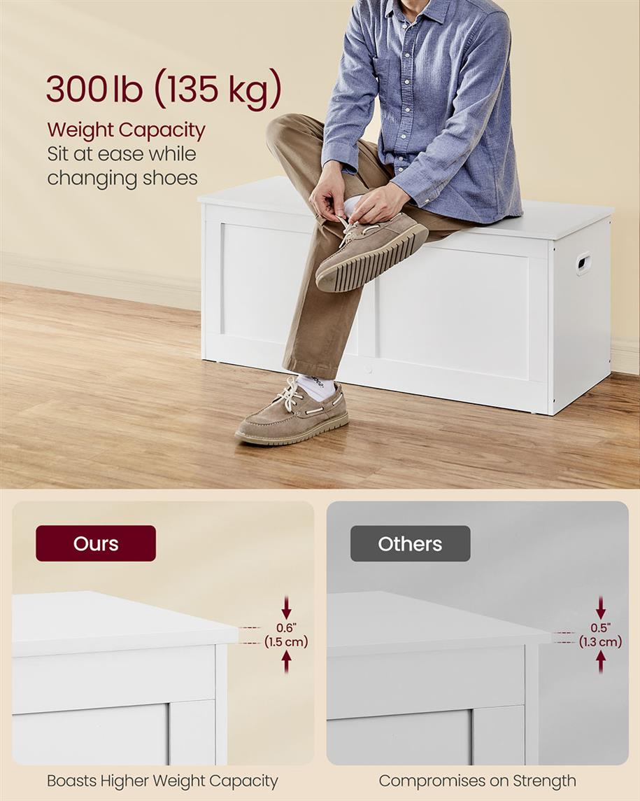 Storage Chest with 2 Safety Hinges - HWLEXTRA 