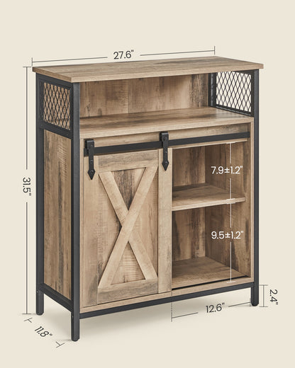 Buffet Cabinet with Open Compartment, Sliding Barn Door - image 10