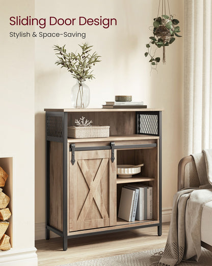 Buffet Cabinet with Open Compartment, Sliding Barn Door - image 2