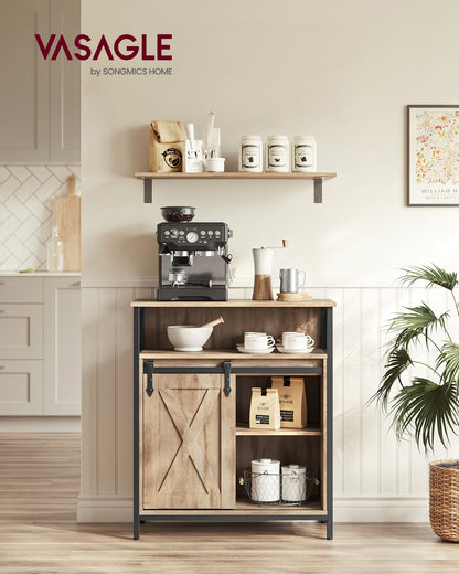Buffet Cabinet with Open Compartment, Sliding Barn Door - image 4