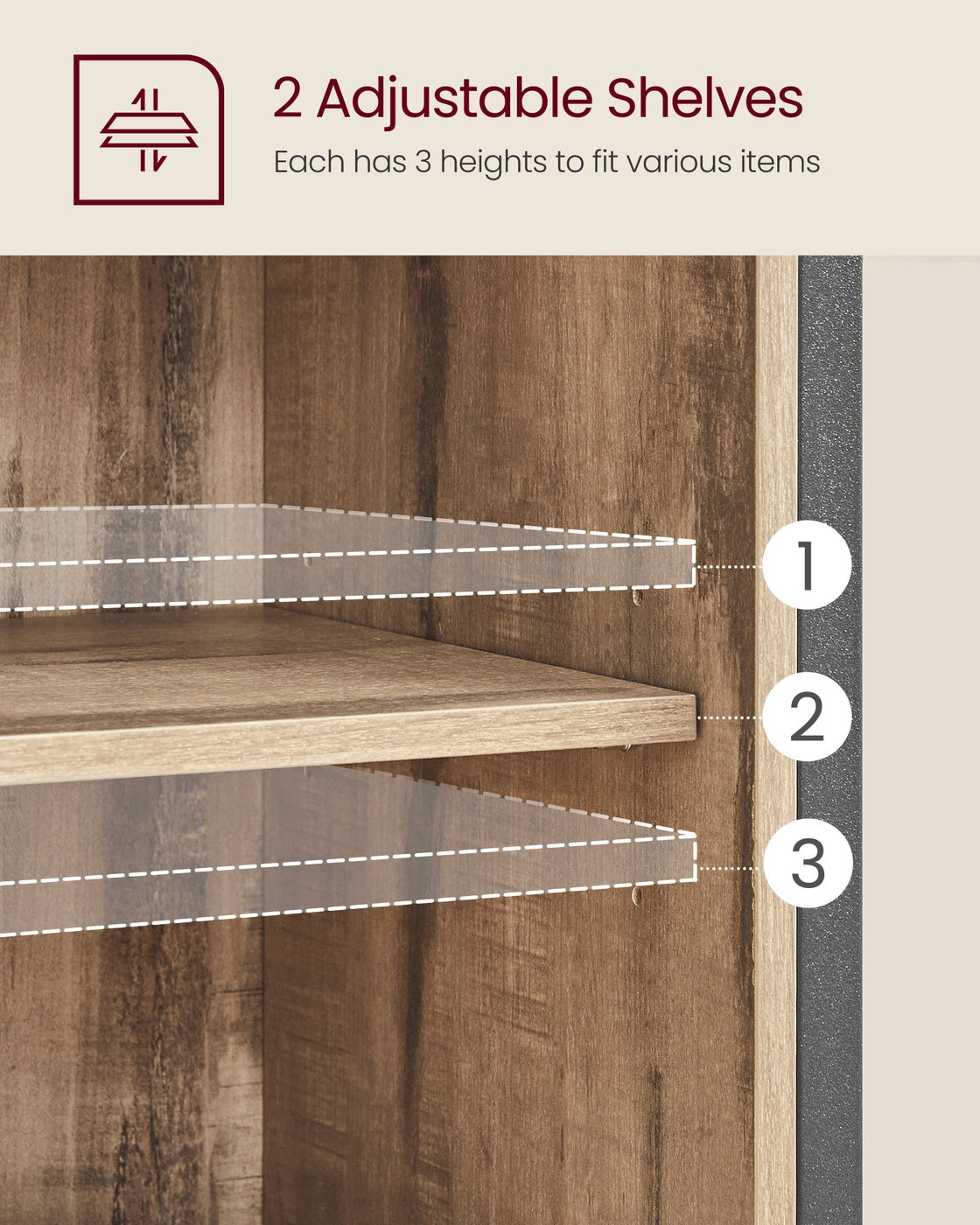 Buffet Cabinet with Open Compartment, Sliding Barn Door - image 9