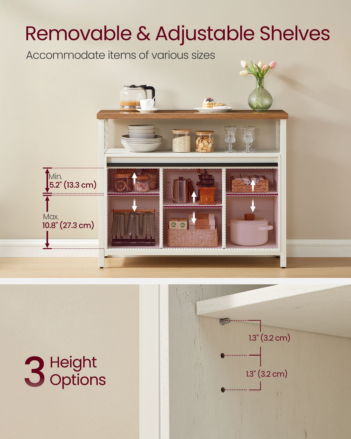 Buffet Cabinet, Coffee Bar Storage Cabinet