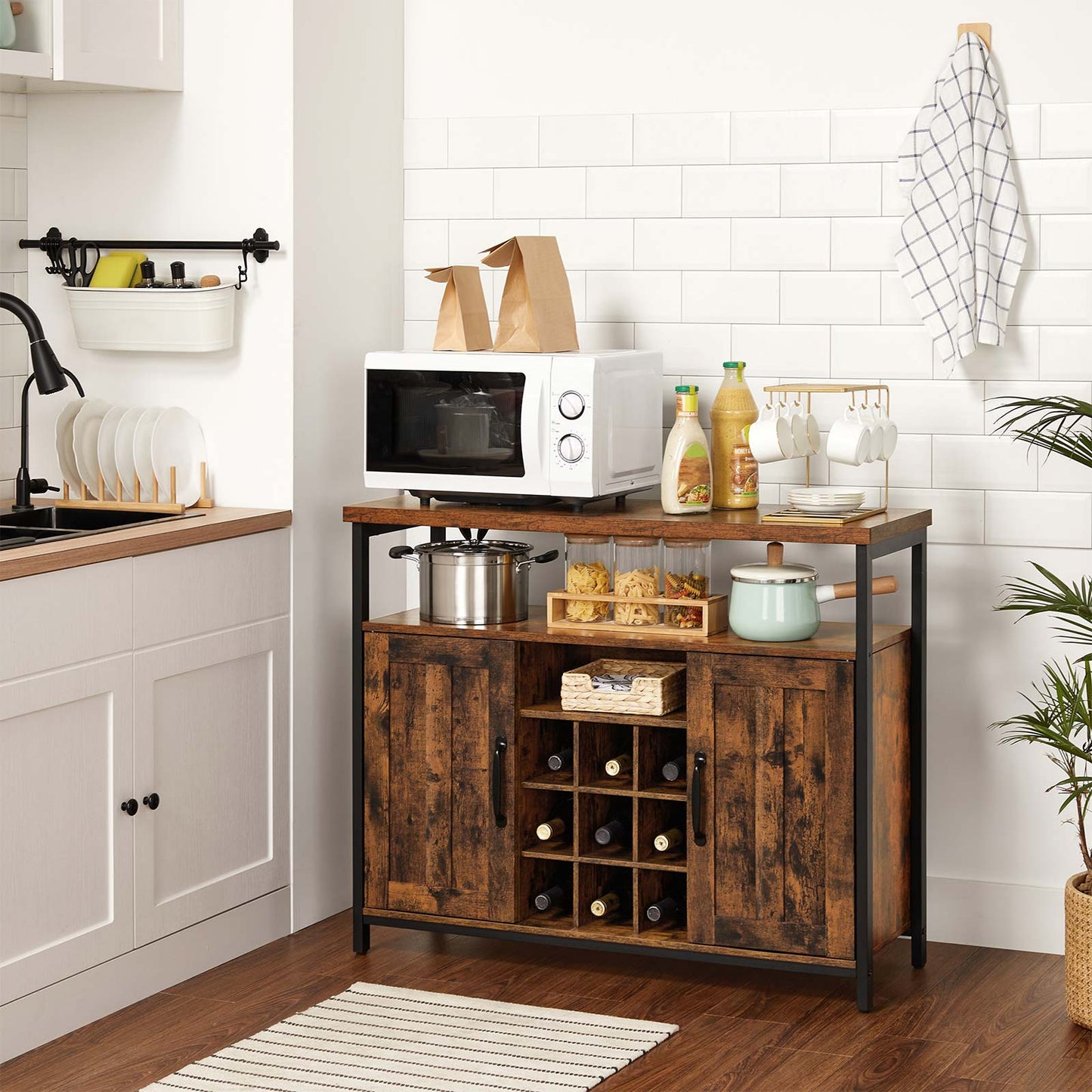 Storage Cabinet Rustic Brown and Black - image 3