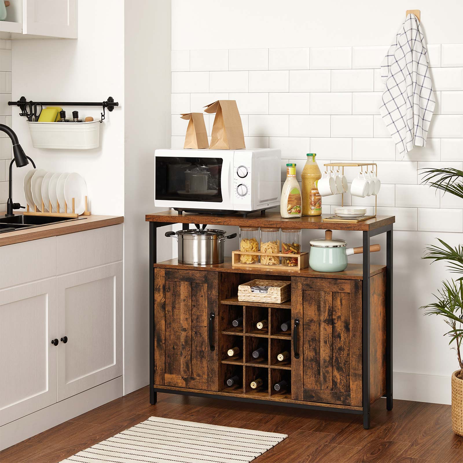 Storage Cabinet Rustic Brown and Black - image 3