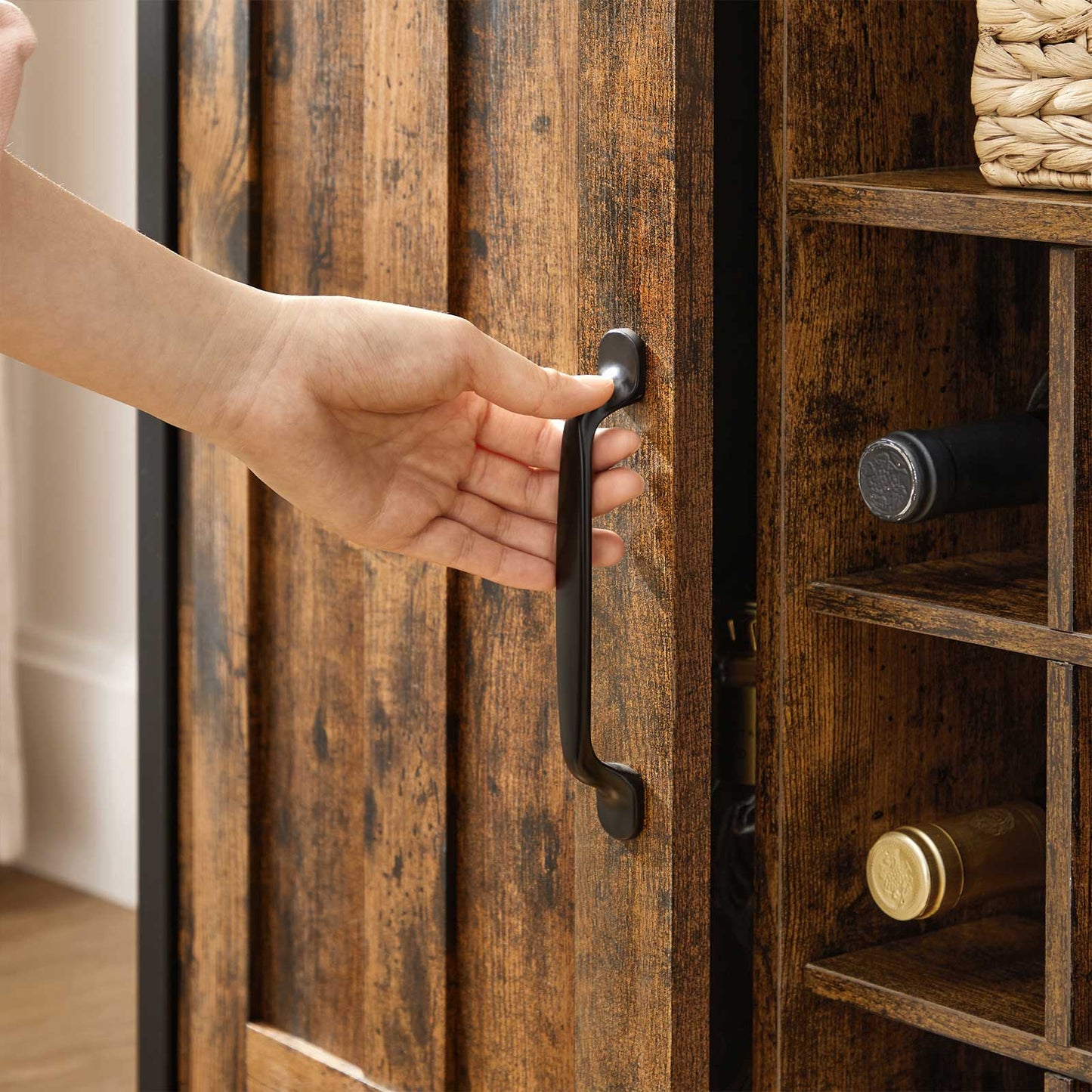 Storage Cabinet Rustic Brown and Black - image 5
