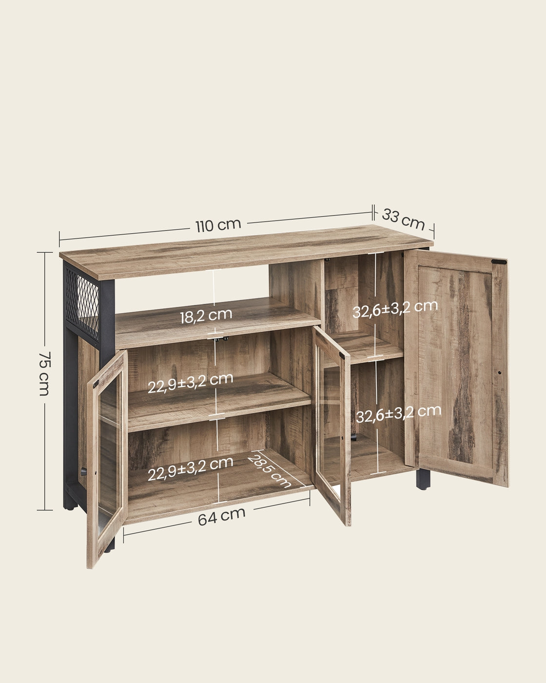 Sideboard for Dining Room with 3 Doors
