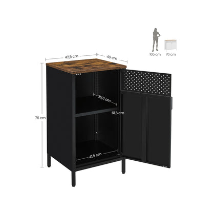 Storage Cabinet Rustic Brown and Black
