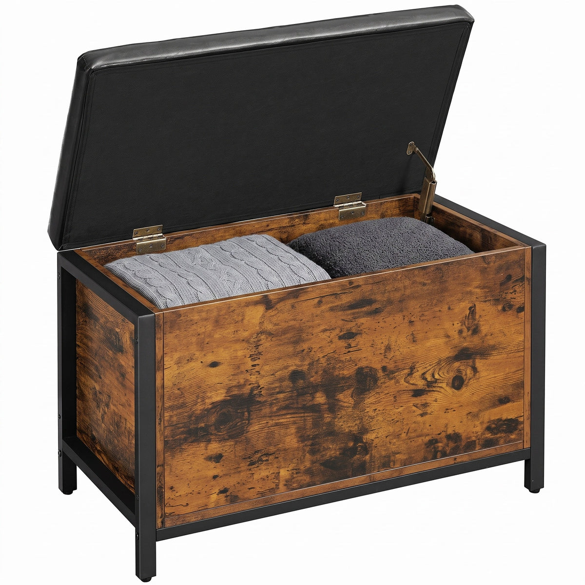 Storage Bench With Padded Seat, Storage Chest For Bedroom, Entryway