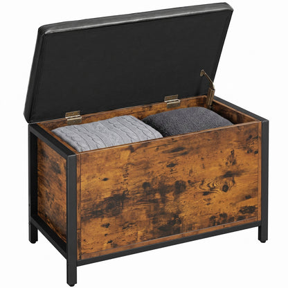 Storage Bench With Padded Seat, Storage Chest For Bedroom, Entryway