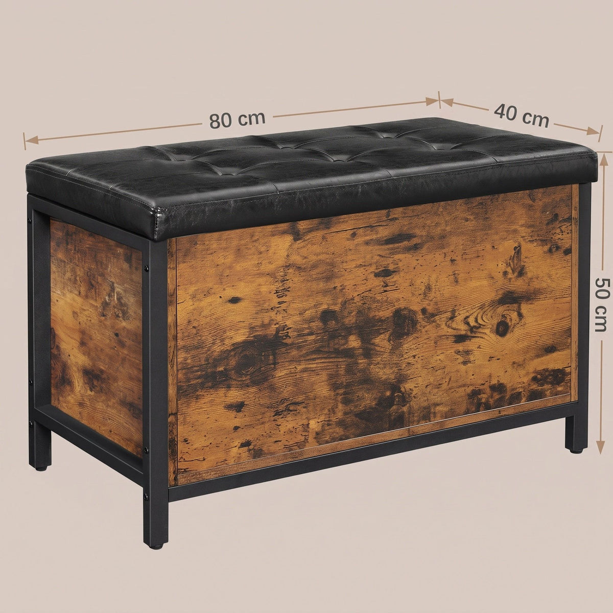 Storage Bench With Padded Seat, Storage Chest For Bedroom, Entryway