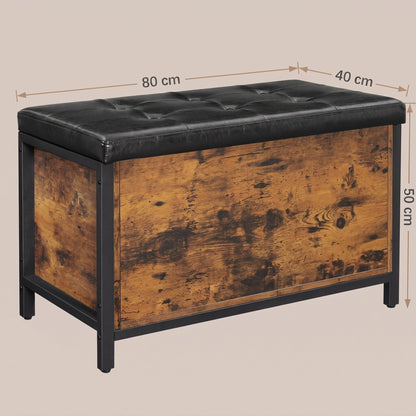 Storage Bench With Padded Seat, Storage Chest For Bedroom, Entryway