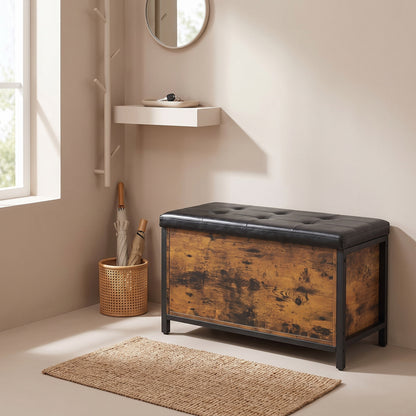 Storage Bench With Padded Seat, Storage Chest For Bedroom, Entryway