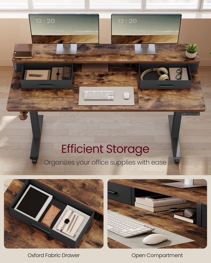 Electric Standing Desk with Drawers