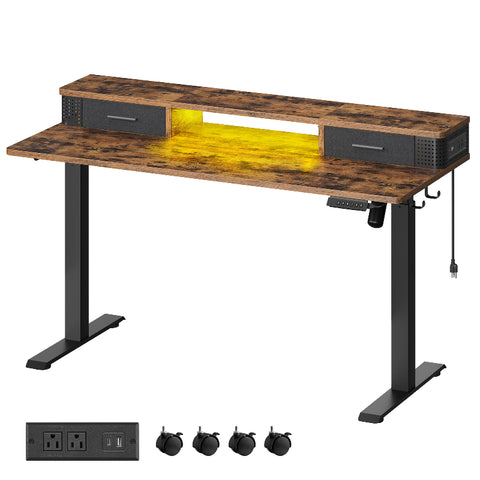 Electric Standing Desk with Drawers